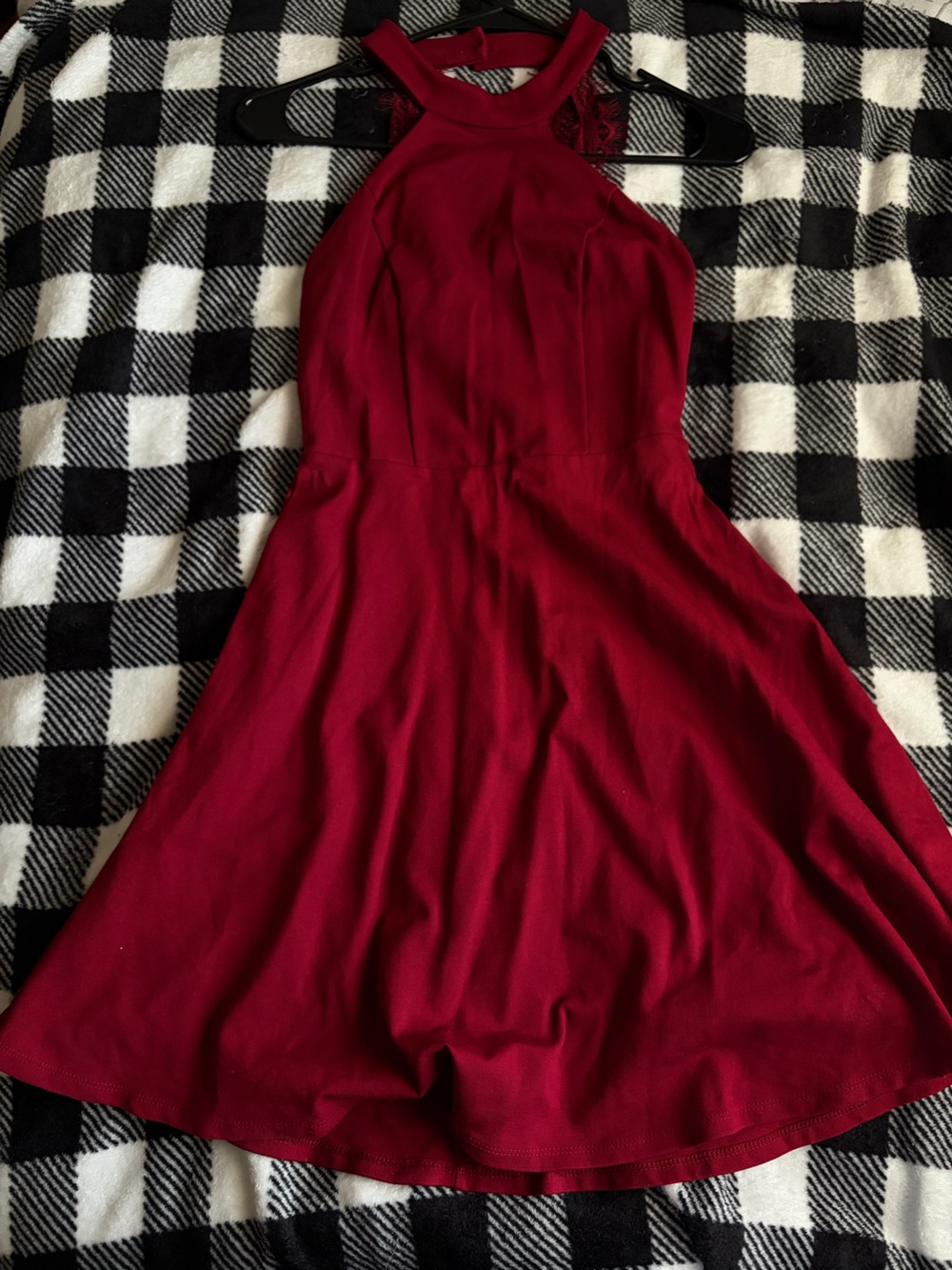 Lulu's Burgundy Halter Mini Dress
